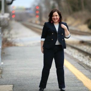 LOFT Double Breasted Navy Blazer 16 Petite